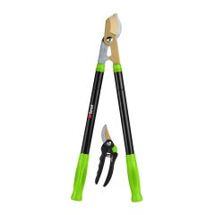Bypass Lopping Shears and Pruner Set - Titanium-Coated Blades
