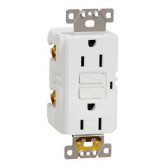 Prise DDFT double, 15 A, 125 V , blanc mat