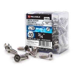 Vis à métal en acier inox, filet autotaraudeur, type A, #10 x 3/4", 100/pqt