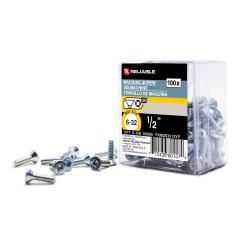 Machine Screws - Type B - 6-32 x 1/2" - 100/Pkg