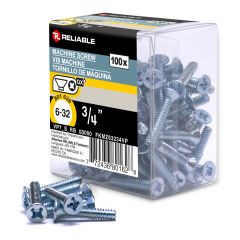 Machine Screws - Type B - 6-32 x 3/4" - 100/Pkg