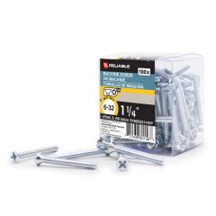 Machine Screws - Type B - 6-32 x 1 1/4" - 100/Pkg