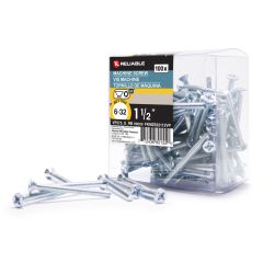 Machine Screws - Type B - 6-32 x 1 1/2" -100/Pkg
