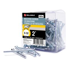Machine Screws - Type B - 6-32 x 2" - 100/Pkg
