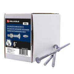 Boulons de carrosserie, 1/4" x 6", galvanisé à chaud, 50/pqt