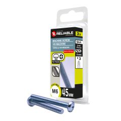 Machine Screws - M6 x 45 mm - Type B - Zinc Plated - 3/Pkg