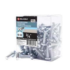 Machine Screws - 10-32 x 3/4" - Type B - Zinc-Plated - 100/Pkg