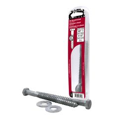 Tire-fonds avec rondelles, 3/8" x 4 1/2", 2/pqt