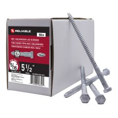 Boulons tire-fond, 5/16" x 5 1/2", grade A, galvanisé, 50/pqt