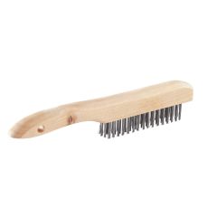 Brosse d’acier avec manche court et courbé, 4 X 16 rangées