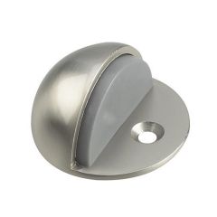 Butoir pour porte en forme de dôme à profil bas, nickel brossé, 45 mm x 24 mm