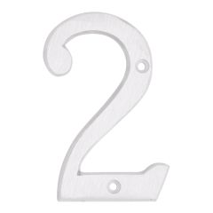 Numéro de maison de style moderne #2, blanc, 3/8" x 6"