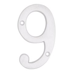 Numéro de maison de style moderne #9, blanc, 3/8" x 6"