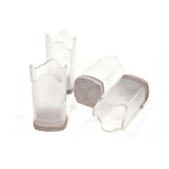 Embouts transparents flexibles, beige, 19", 4/pqt