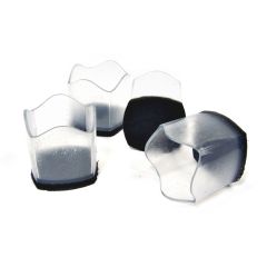 Embouts transparents flexibles, noir, 32", 4/pqt