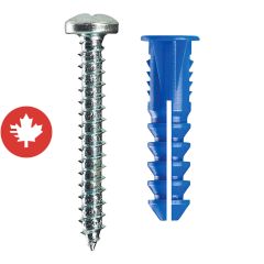 Chevilles en plastique, 125 lb, 10/pqt, #8-10 x 1 1/2"