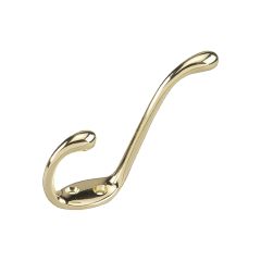 Heavy Duty Coat Hook - Brilliant brass - 5 1/2"