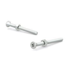 Zinc Plated Machine Screws with Nut - Flat Head - 3/4" - 12/Pkg