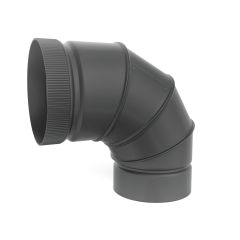 90° Double Wall Elbow - 1200° F - Flat Black - 7"