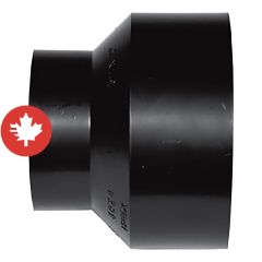 Manchon d'augmentation en ABS DWV, 2" x 1 1/2", femelle, noir