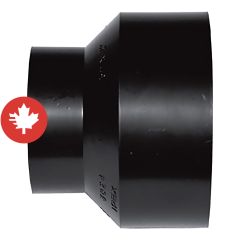 Manchon d'augmentation en ABS DWV, 4" x 2", femelle, noir