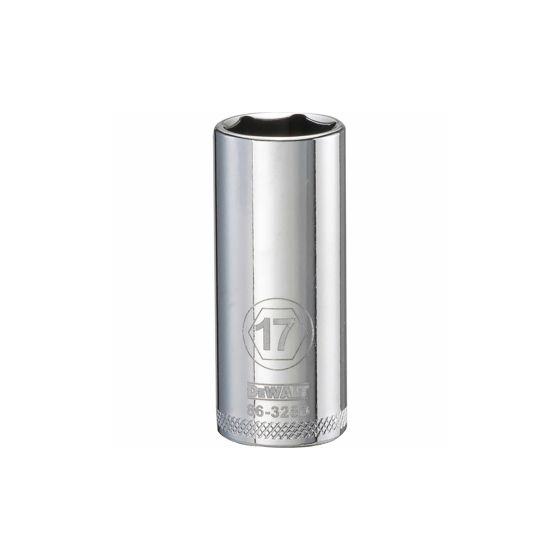 Douille 17 mm, 6 pans, longue, à prise 3/8"