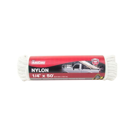Corde de nylon tressée en losange, blanc, 1/4" x 50'