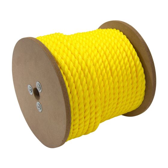 Corde en polypropylène torsadée, jaune, 5/8" x 200'