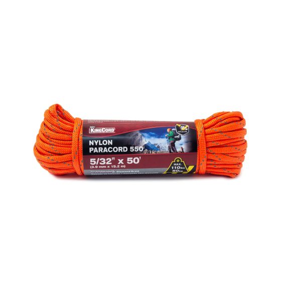 Corde Paracord 550 de nylon tressée en losange, or, 5/32" x 50'
