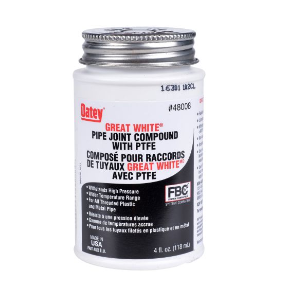 Composé pour raccord de tuyaux avec PTFE, blanc, 40 oz