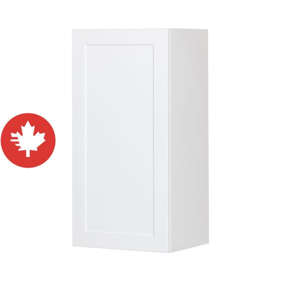 Caisson supérieur 1 porte, Shaker, blanc, 18" x 30" x 12 1/2"