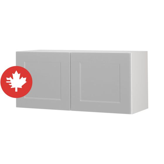 Wall Fridge Cabinet 2 Doors - Shaker - Grey - 30" x 14" x 12 1/2"