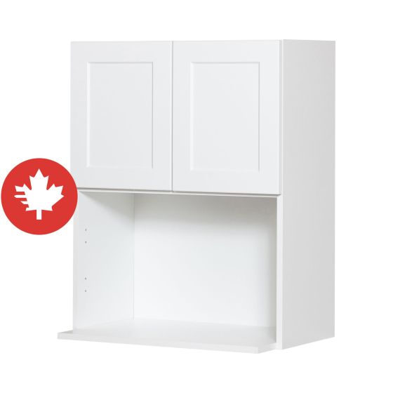 Caisson supérieur pour micro-ondes 2 portes, Shaker, blanc, 24" x 30" x 15 5/8"