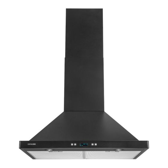 Hotte de cuisine cheminée, 600 PCM, Noir mat