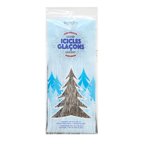 Silver Decorative Icicles - 1000 Strands - 18’’