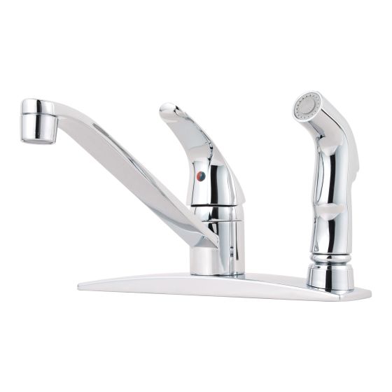 Kitchen Faucet - 1 Handle - With Side Sprayer - Polished Chrome Finish