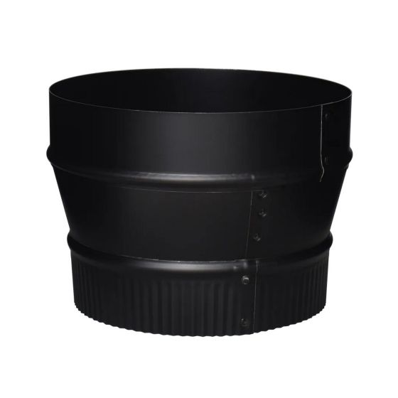 Raccord de réduction, Petite extrémité plissé, Noir mat, Cal. 24, 8" x 7"