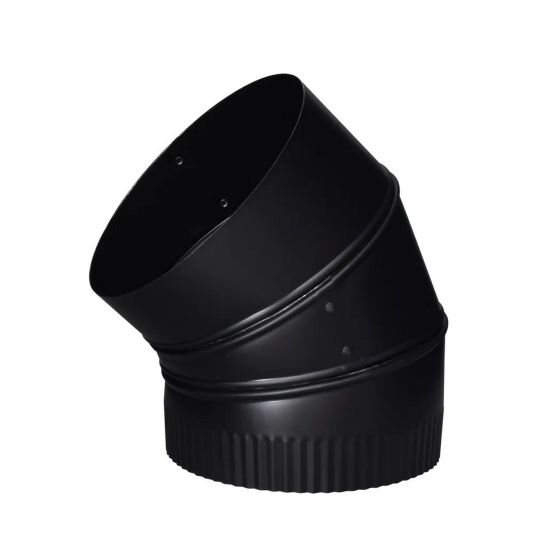 45° Black Matt Adjustable Elbow - 24 Ga - 7"