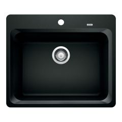 Kitchen Sink - Vision - 1 Bowl - 1 Hole - Silgranit - Charcoal Black - 25" x 20.75" x 8"