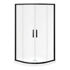 Ensemble porte et base de douche, Kassia, noir mat, 38" x 38" x 74 5/8"