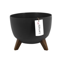 Pot Roma sur pied, Noir, 11"