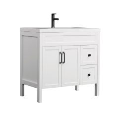 Vanity and Sink - Nord - 2 Doors/2 Drawers - Matte White - 36" x 35 3/4"