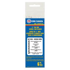 Lames avec extrémités à ergots pour scies à chantourner, 5", 18.5 DPP, 1/4" - 1/2", 6/pqt