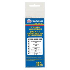 Pin End Scroll Saw Blades - 5" - 9.5 TPI - 1" - 2" - 12/Pkg