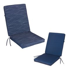 Coussin d'extérieur réversible, marine, 19" x 42" x 2 3/4"