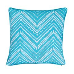 Coussin d'extérieur, imprimé turquoise, 18" x 18"