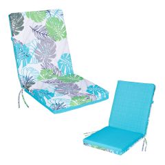 Coussin d'extérieur, imprimé-turquoise, 19" x 42" x 2 3/4"