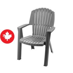 Chaise empilable à dossier haut, Cape Cod, gris neutre