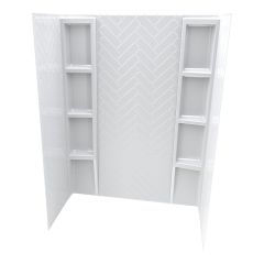 Bathtub Wall Kit - Chevron Pattern - 60" x 36" x 80" - 5 Pieces