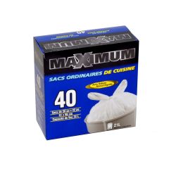 Garbage Bag - Kitchen - White - 40/Pkg